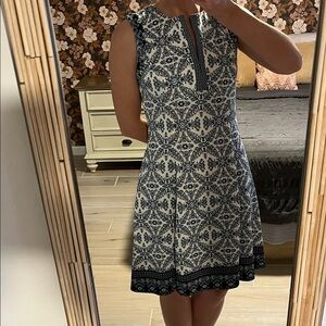Liz Claiborne Blue and White Floral Dress